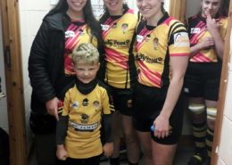 Mal and Kim with the mascots